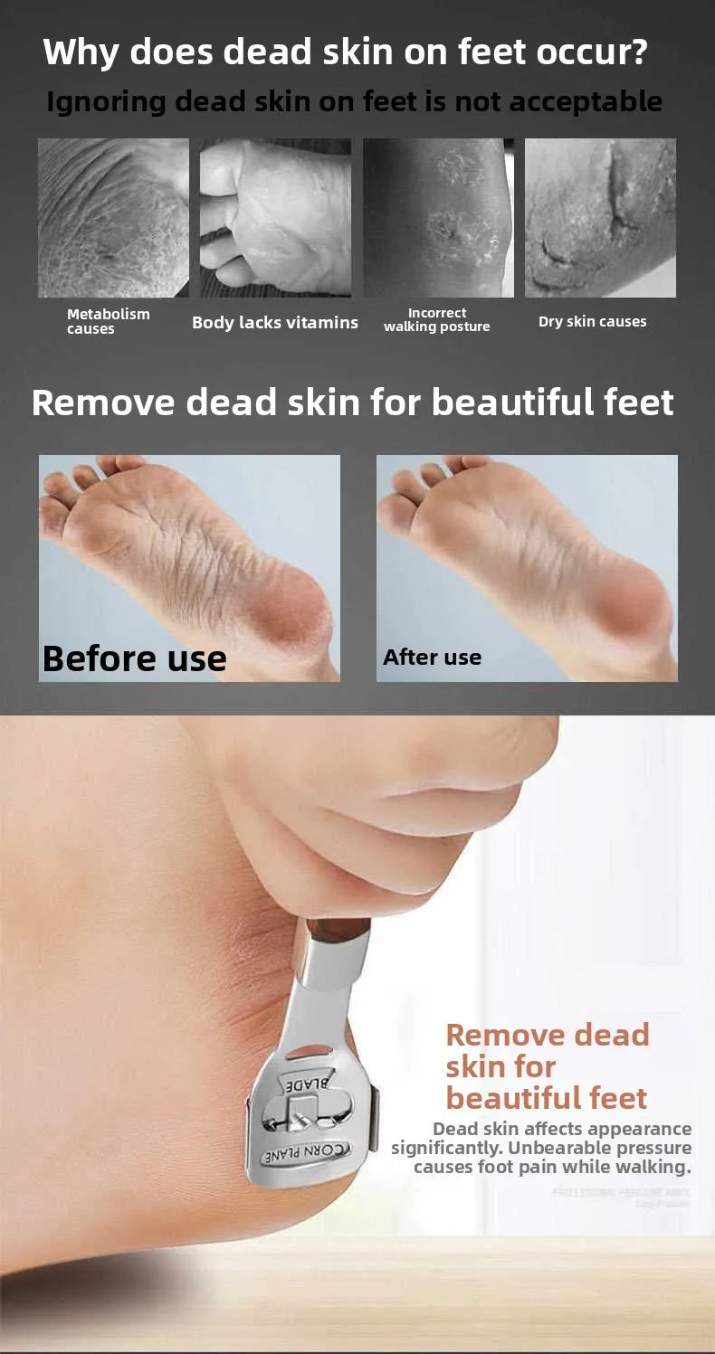 Foot Care Tool Kit Profional Dead Skin Removal Foot File Set with 0 Blades Foot Scraper Board Personal Hygiene Tool