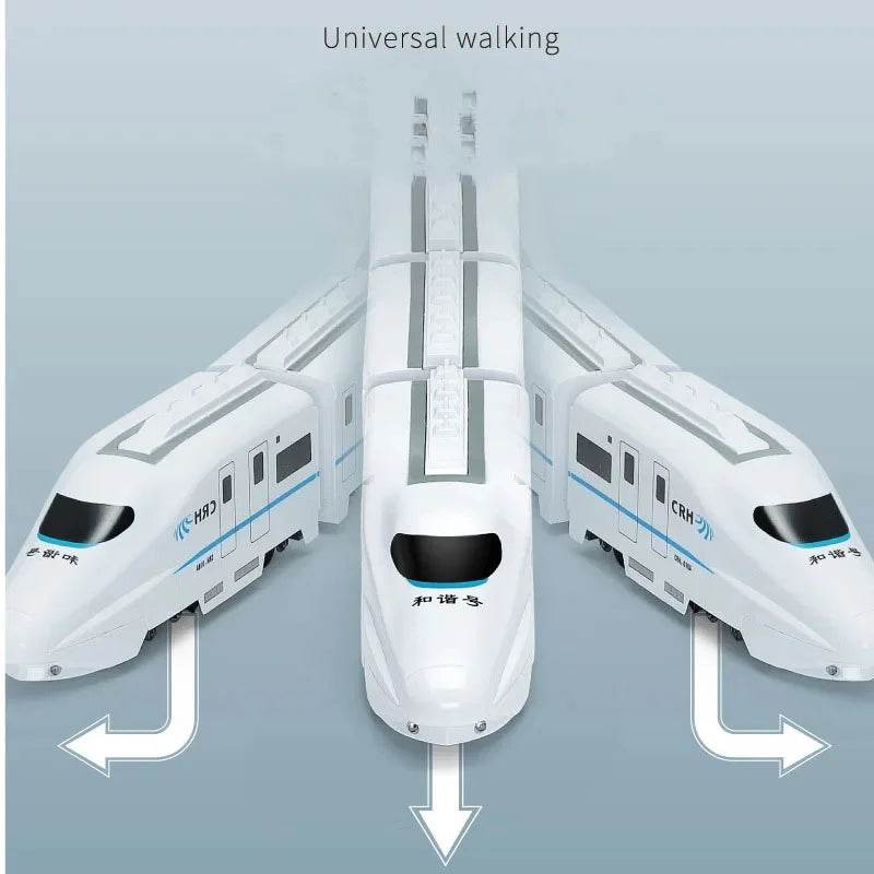 Kids DIY Simulation High Speed Railway Train Toy Car Electric Sound Light Model Train Educational Toys for Boys Girls Gift - AIAZ