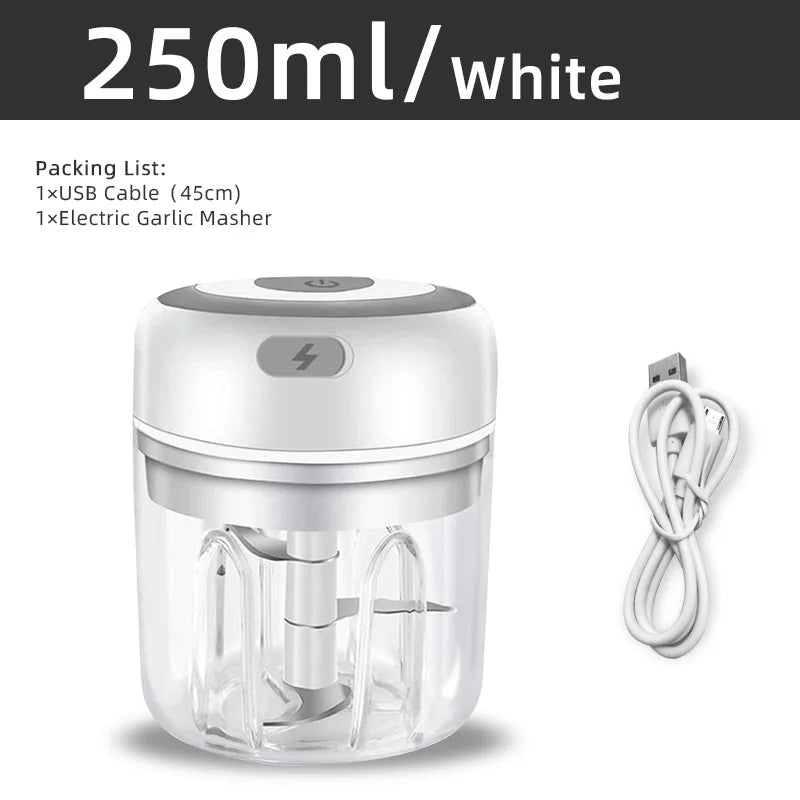 Baby Mini Wireless Electric Food Mixer 100ml/250ml Portable Chopper Usb Charging Ginger Chili Vegetable Masher Machine Kitchen