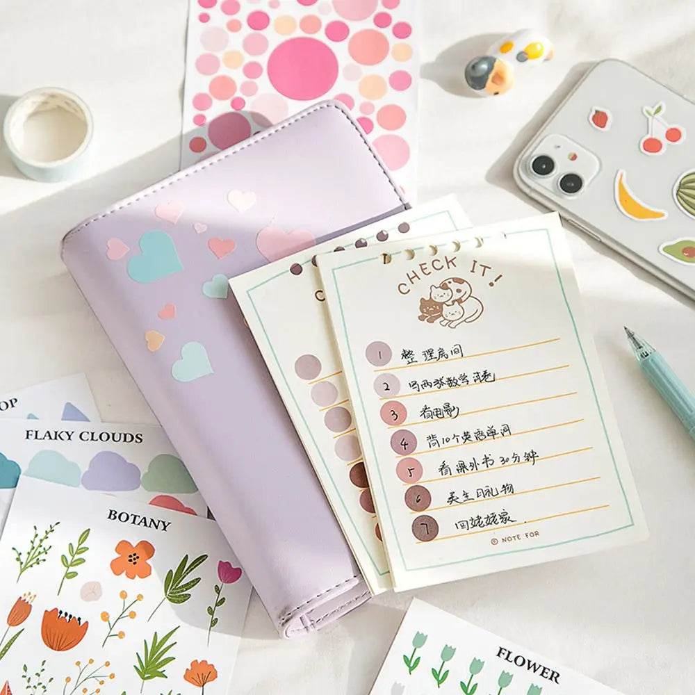 School Supplies Planner Album Self-adhesive Decorative Decals Label Stickers Stationery Stickers Diary Scrapbooking Stickers - AIAZ