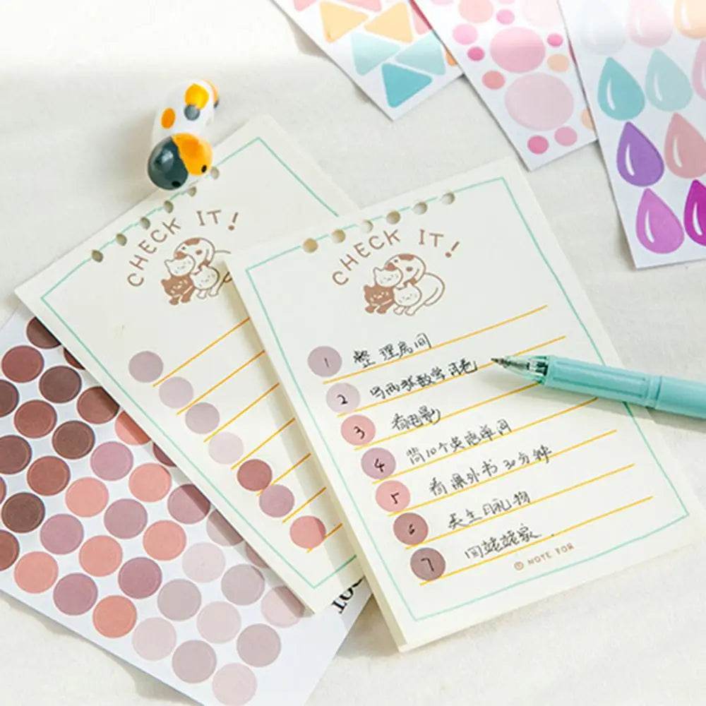 School Supplies Planner Album Self-adhesive Decorative Decals Label Stickers Stationery Stickers Diary Scrapbooking Stickers - AIAZ