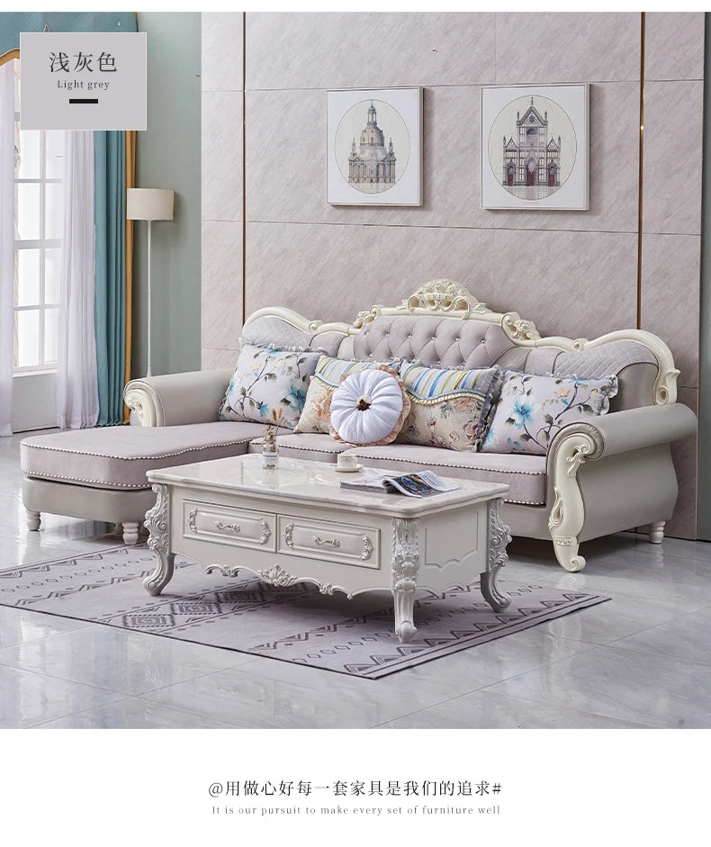 European Adult Sofa Designer High Quality Living Room Luxury Modern Sofas Solid Wood Corner Romantic Muebles Salon Furniture