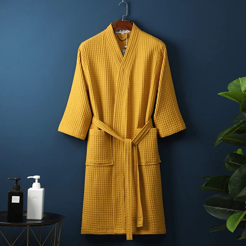 Men Women 100% Cotton Terry Bathrobe Suck Water Towel Sleepwear Spa Hotel Long Bath Robe Kimono Plus Size Dressing Gown Lovers