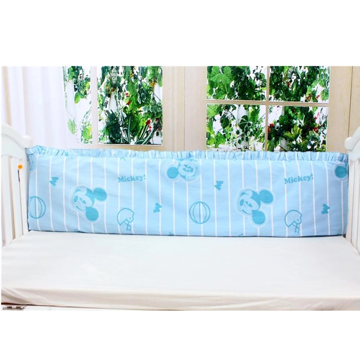 6Pcs Mickey Mouse Crib Set for Baby Girl Cunas para Bebes Crib Bedding Set Standard Size (4bumper+sheet+pillowcase)