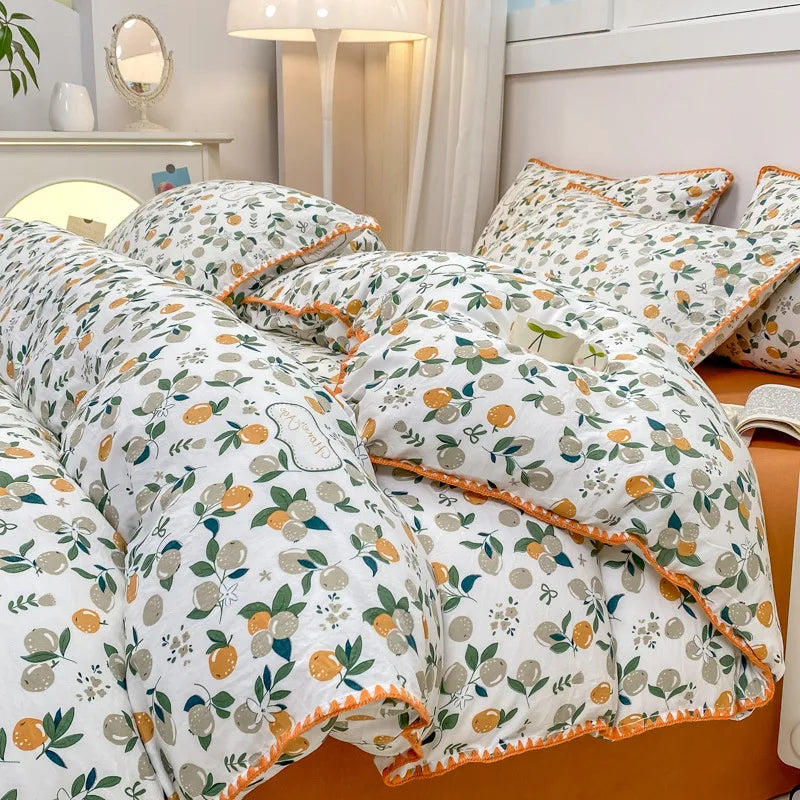 Soft Cotton Crib Bedding Set For Girl Bed For Kid Baby Nursery Decor 3PCS Baby Cartoon Bear Bedding Set For Newborns