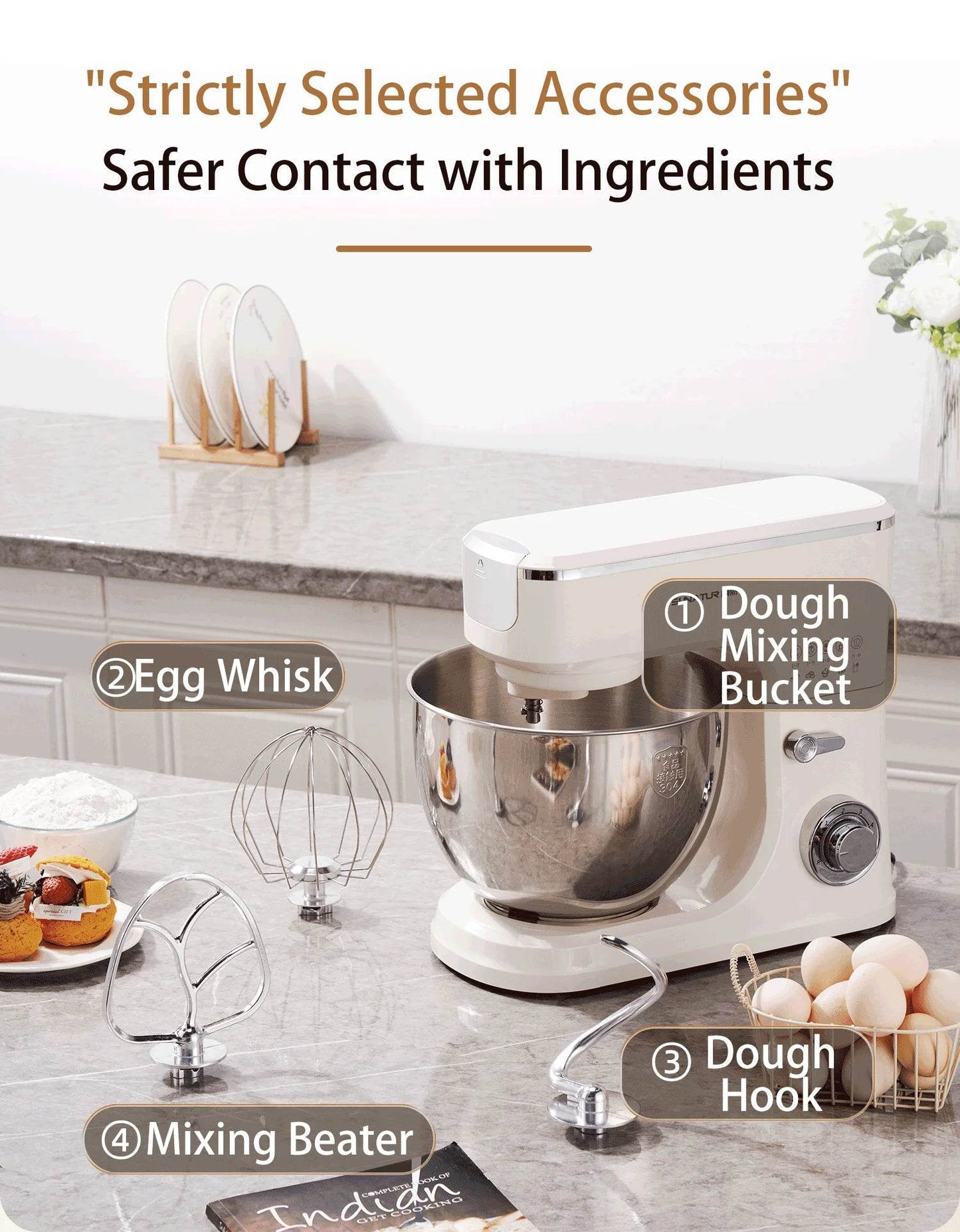 SUNATUR 2000W electric kitchen blender 8L stand mixer machine Egg Beating cream All-in-One Mixer Household Auto Dough Kneading - AIAZ