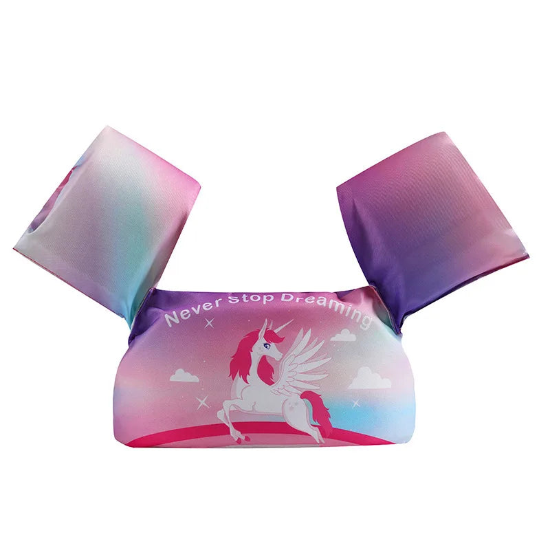 Baby Float Cartoon Arm Sleeve Swimsuit Foam Safety Adjustable Life Jacket Swimming Training Floating Pool Float Swimming Ring