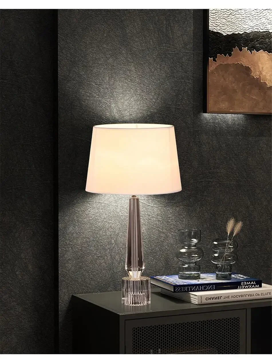 2025 Creative Fabric Table Lamp Crystal Glass Ball Lamp Living Room Creative Bubble Light Bedroom Beside Art Reading Lamp