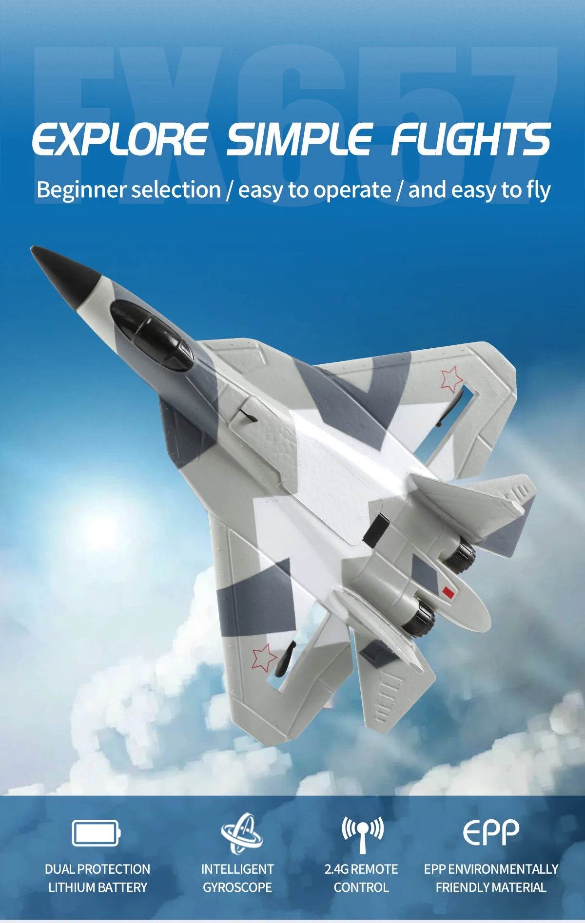 RC Foam Aircraft SU-35 Plane 2.4G Radio Control Glider Remote Control Fighter Plane Glider Airplane Foam Boys Toys for Children - AIAZ