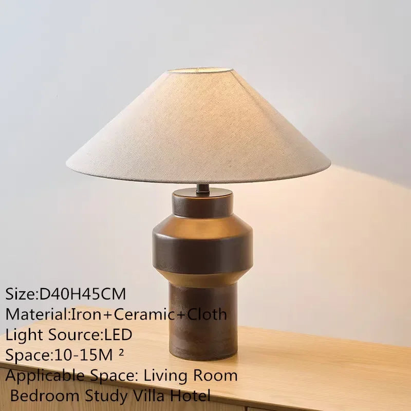 ULANI Contemporary Ceramic Table Lamp American Retro Creativity Living Room Bedroom Study Villa Hotel Homestay Desk Light