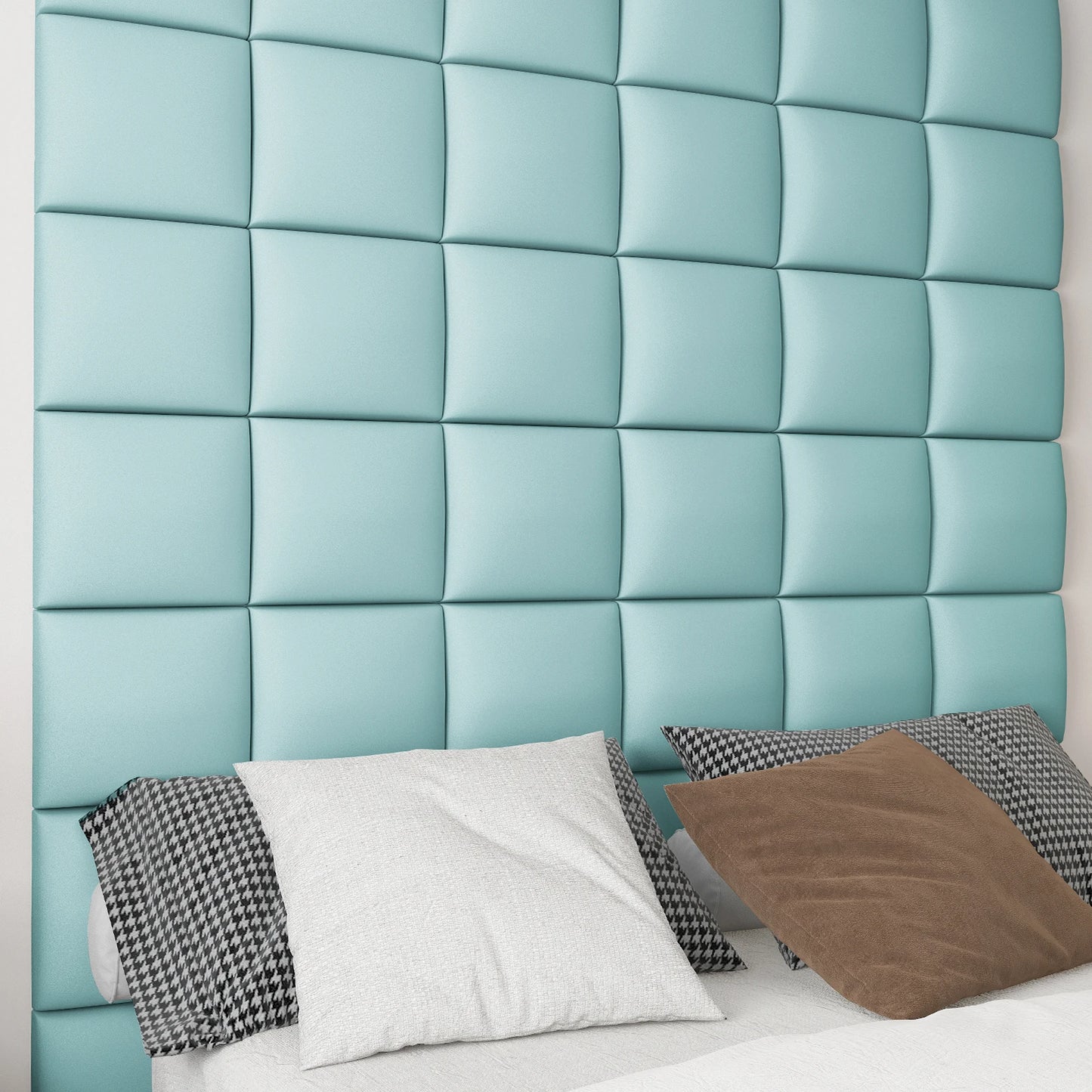 Art3d Adjustable Headboard for King, Twin, Full and Queen, Wall Mounted Upholstered Wall Panels (6 PCS, 9.84" x 9.84")