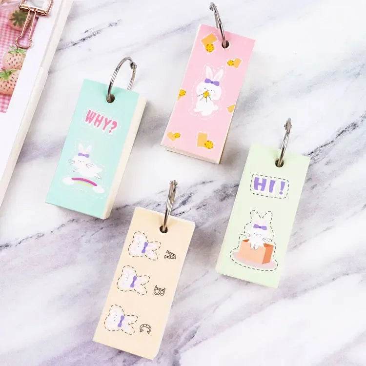 110 Sheets Lovely Mini Notebook School Supplies Stationery Vocabulary Writing Reciting Book Sticky Note Loose Leaf Memo Cards - AIAZ