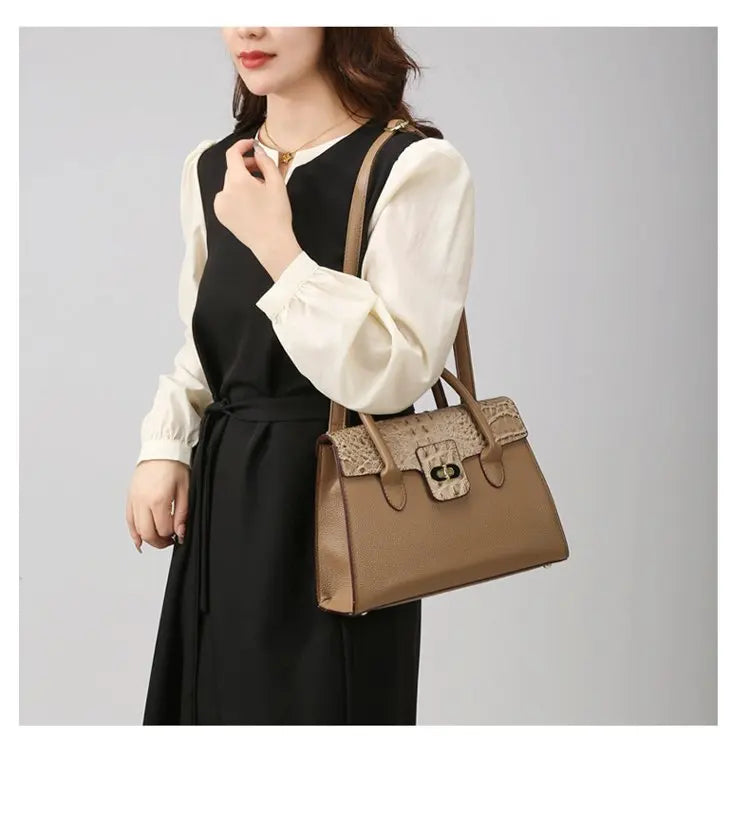 Embossed Handbag for Women 2025 New Fashionable Spacious Soft Leather Woven Rope Shoulder Hand Carry Crossbody Bag