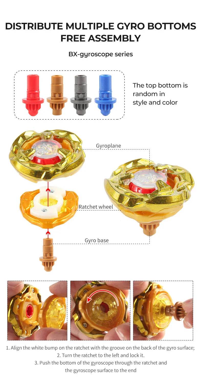 8 PCS BX Bey X with Grip and Launchers Tool box Set Toys - AIAZ