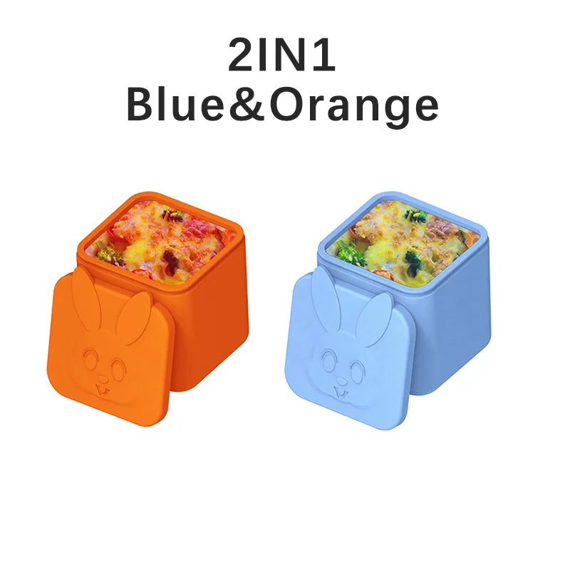 Non-stick Silicone Lunch Box For Kids Sauce container With Lid Small Lunch Box Accessories Dip Container Food storage container