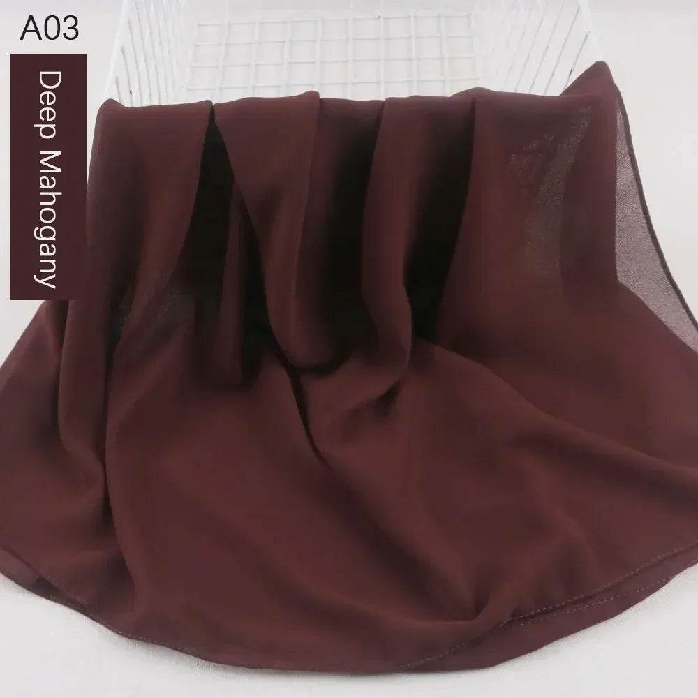 Muslim Women Chiffon Hijab Scarf Chiffon Soft Hijabs Shawl Long Scarves Wrap Headscarves For Muslim Fashion - AIAZ