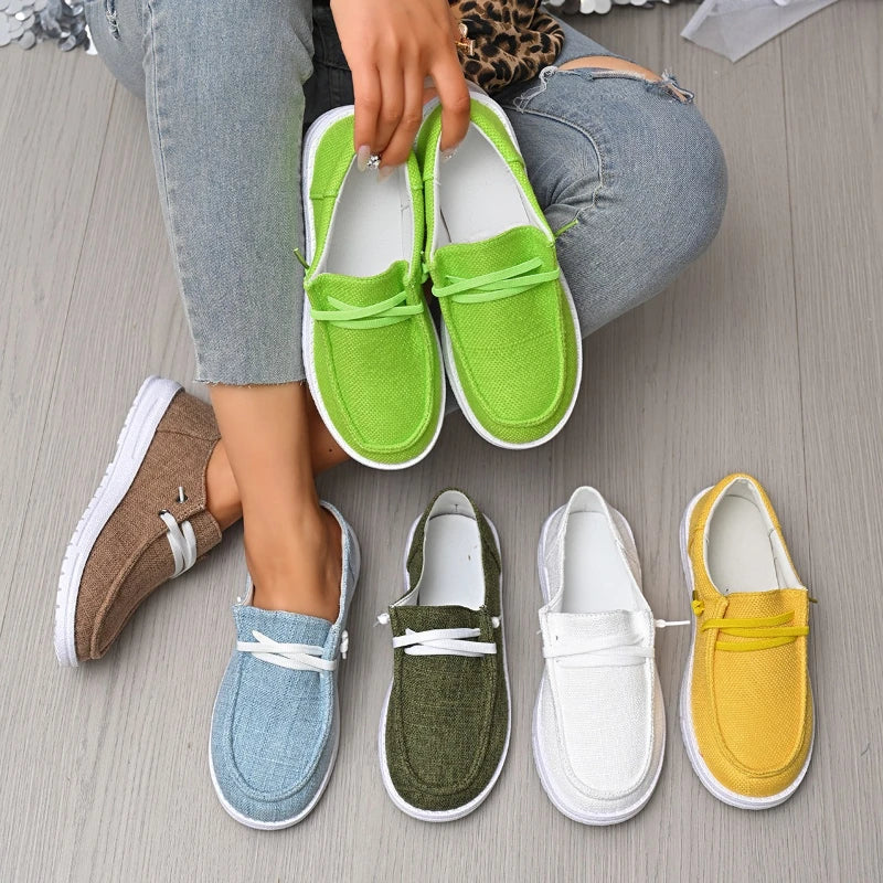 Lightweight Women Canvas Shoes Women Casual Sneakers Breathable Loafers Comfortable Solid Color Soft Sole Shoes Designer Shoes