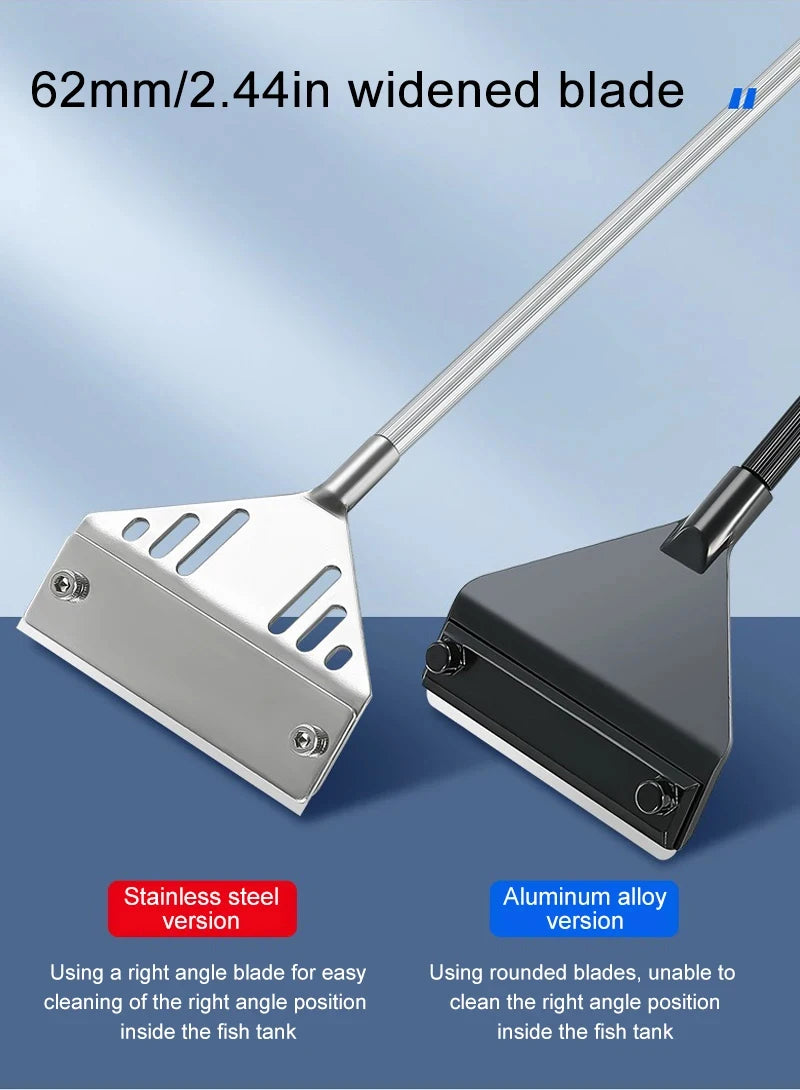 Aquarium flat sand algae removal dual-use glass Algae scraper stainless steel household cleaning to tools Fish tank accessories