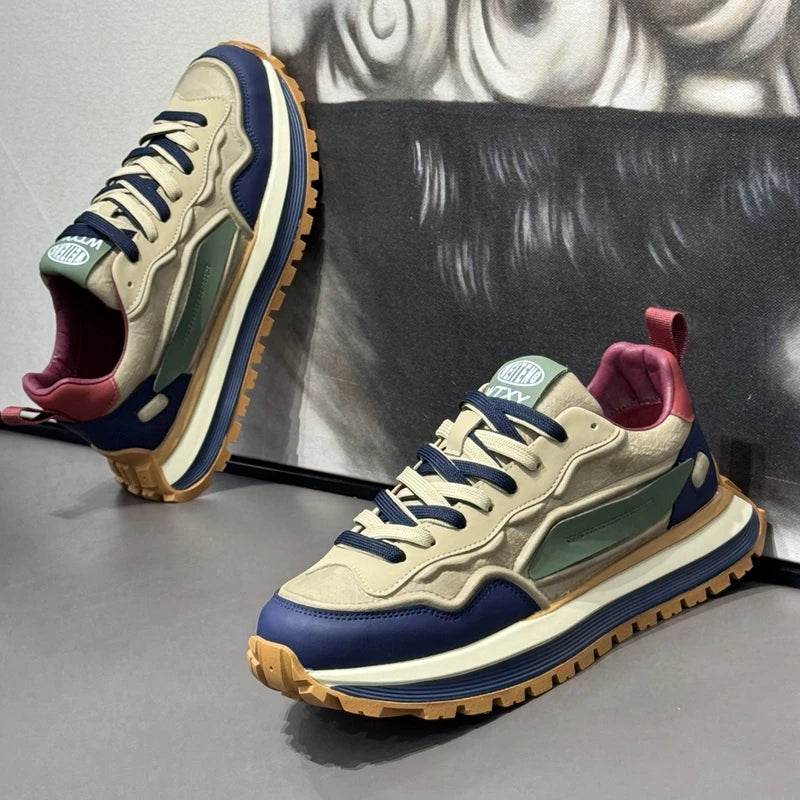 Men's Sneakers Shoes for Men Platform Sports Shoes Sports and Leisure Casual Sneaker Non-slip Fashion Wear-resistant Loafers - AIAZ