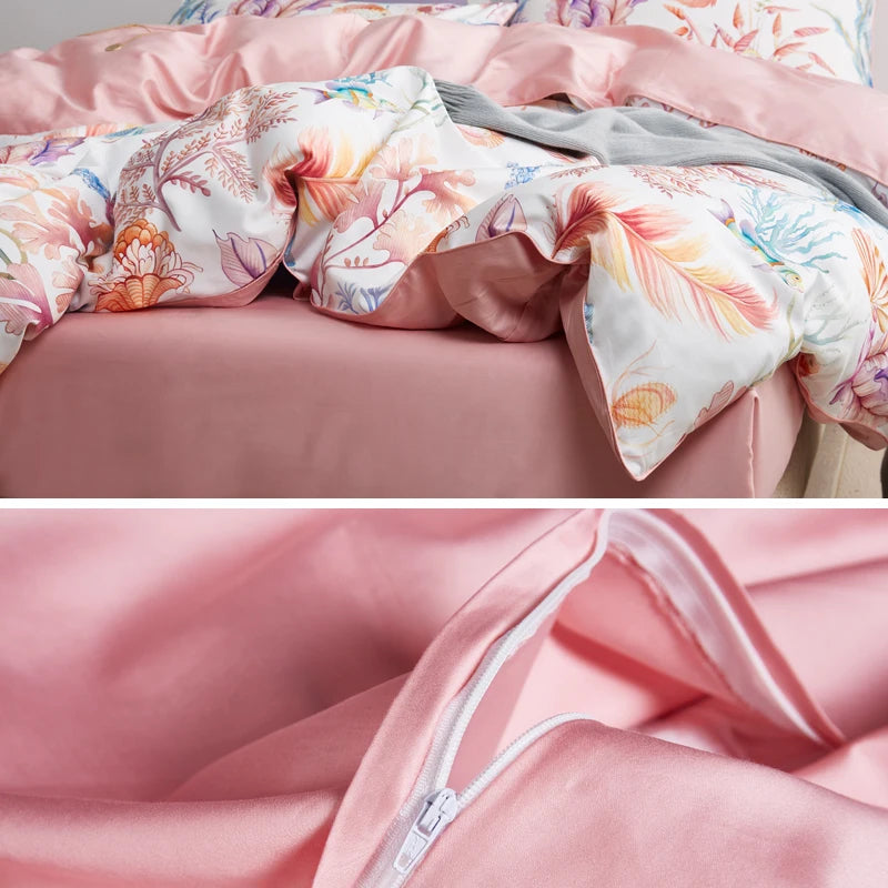 Svetanya Print Egyptian Cotton Bedding Set Queen King Ru Full Double Size Bedlinens Sheet Duvet Cover Set