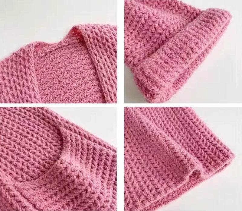 Korean Cardigan Sweater for Women Autumn Winter Loose Lazy Style Female Midi Knit Coats Fashion V Neck Casual Big Pocket Jumpers - AIAZ