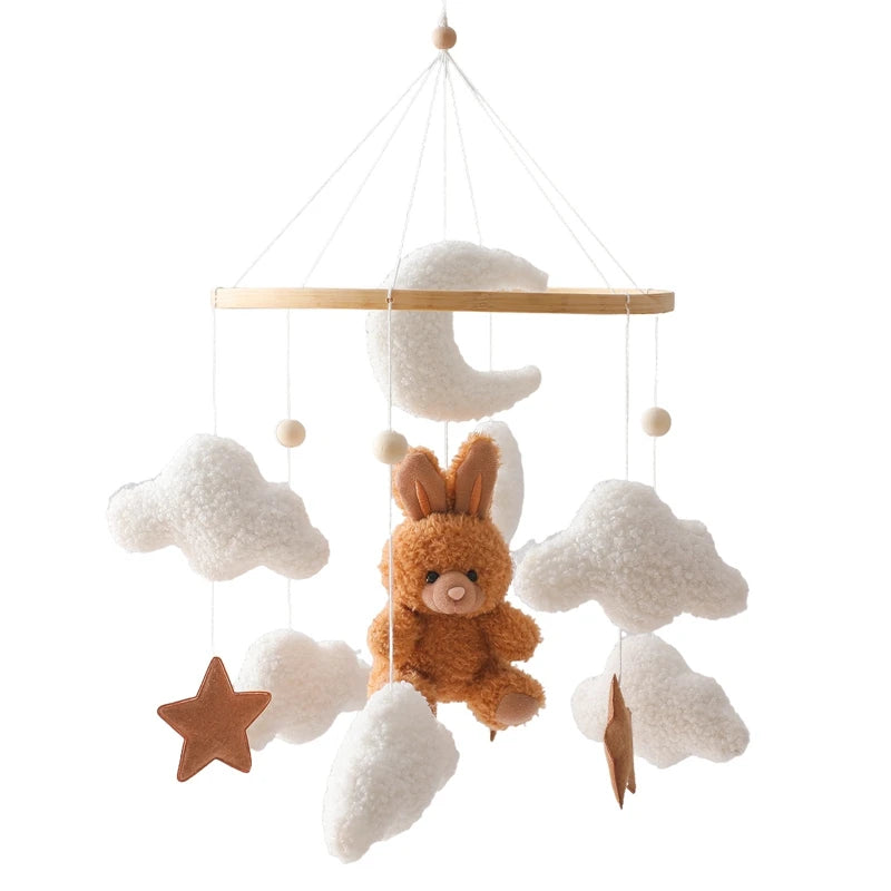 Baby Crib Mobile Wooden Wind Chime Bed Bell, Animal Crib Mobile With Music for Girls and Boys, Mobile for Bassinet Room Decor