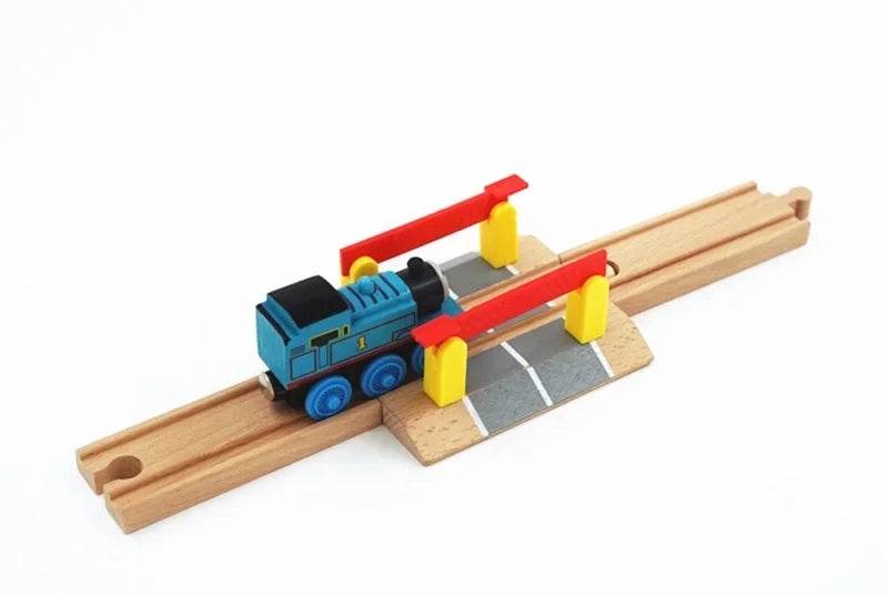DIY Children Wooden Train Rail Track Accessories Toy Cross Track Railway Toys Compatible All Track for Kids Boys & Girls Gifts - AIAZ