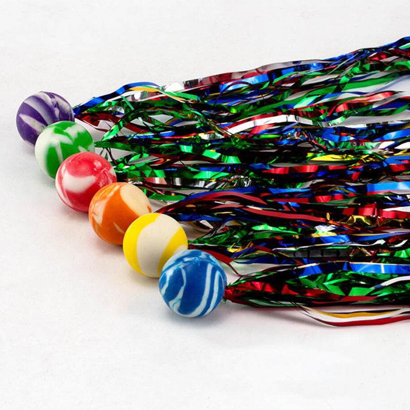 10Pcs 25mm Bouncy Balls with Colorful Streamers Outdoor Toys for Kids Birthday Party Favors Christmas Thanksgiving Pinata Gifts - AIAZ