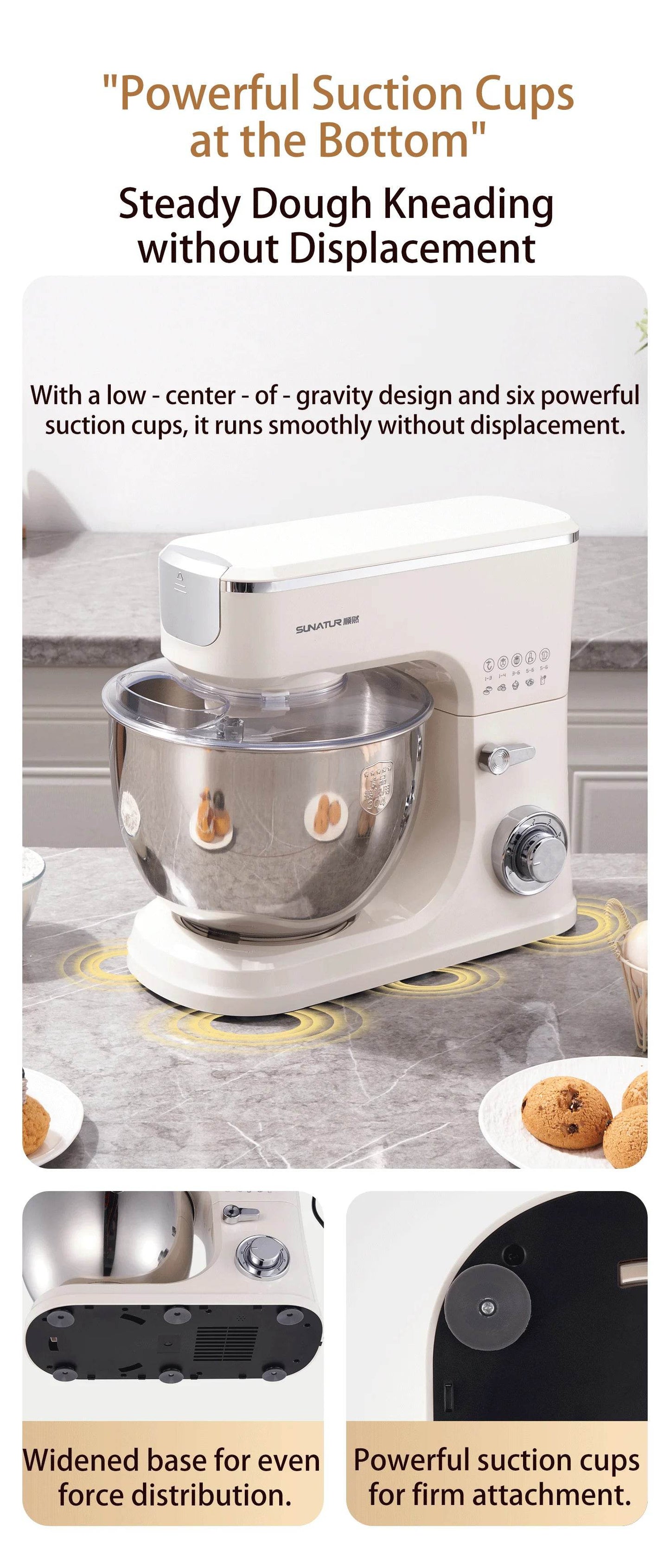 SUNATUR 2000W electric kitchen blender 8L stand mixer machine Egg Beating cream All-in-One Mixer Household Auto Dough Kneading - AIAZ