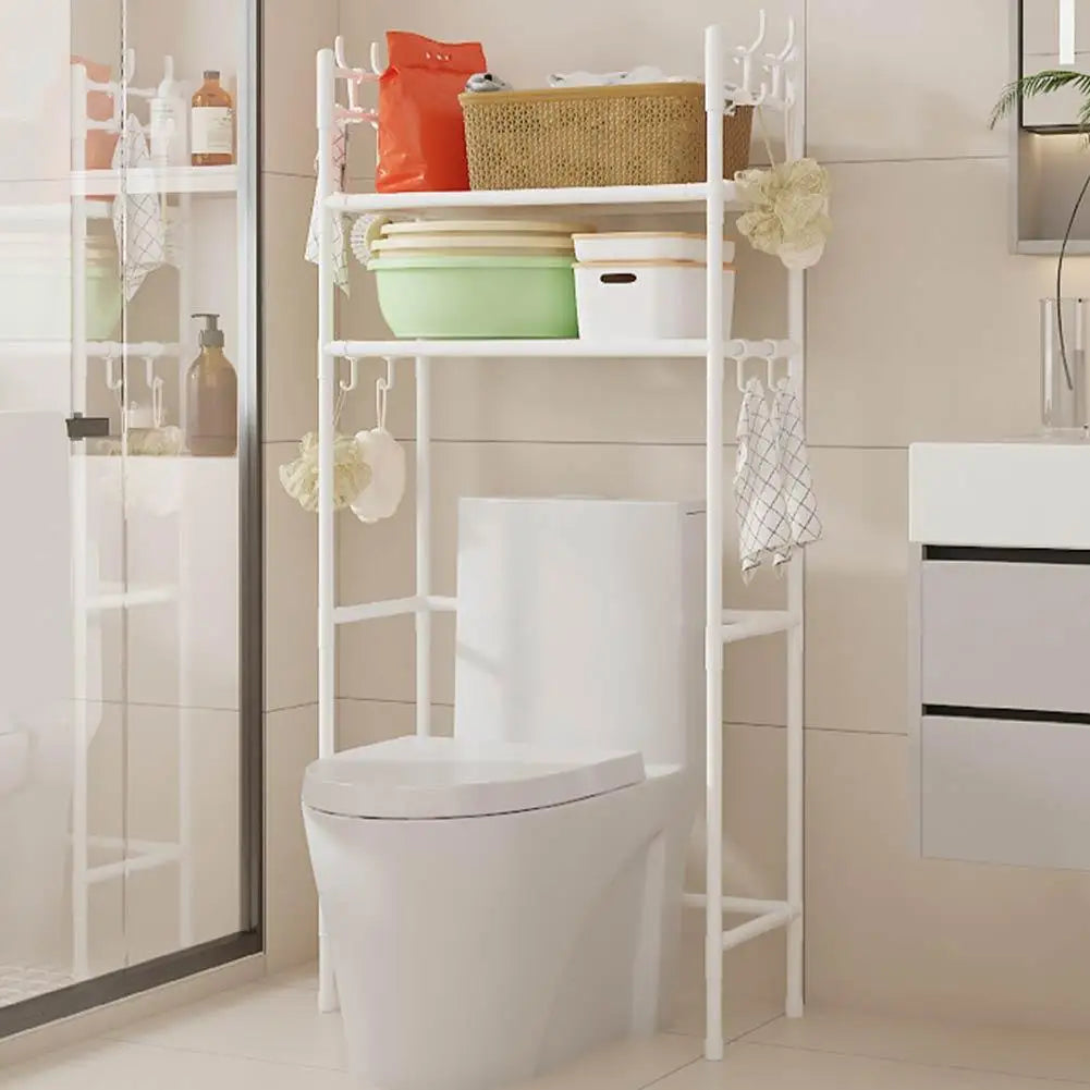 Over The Toilet Storage Space Saver Metal Bathroom Perforated Multi Rack Functional Bathroom Non Storage Shelves Y3E8