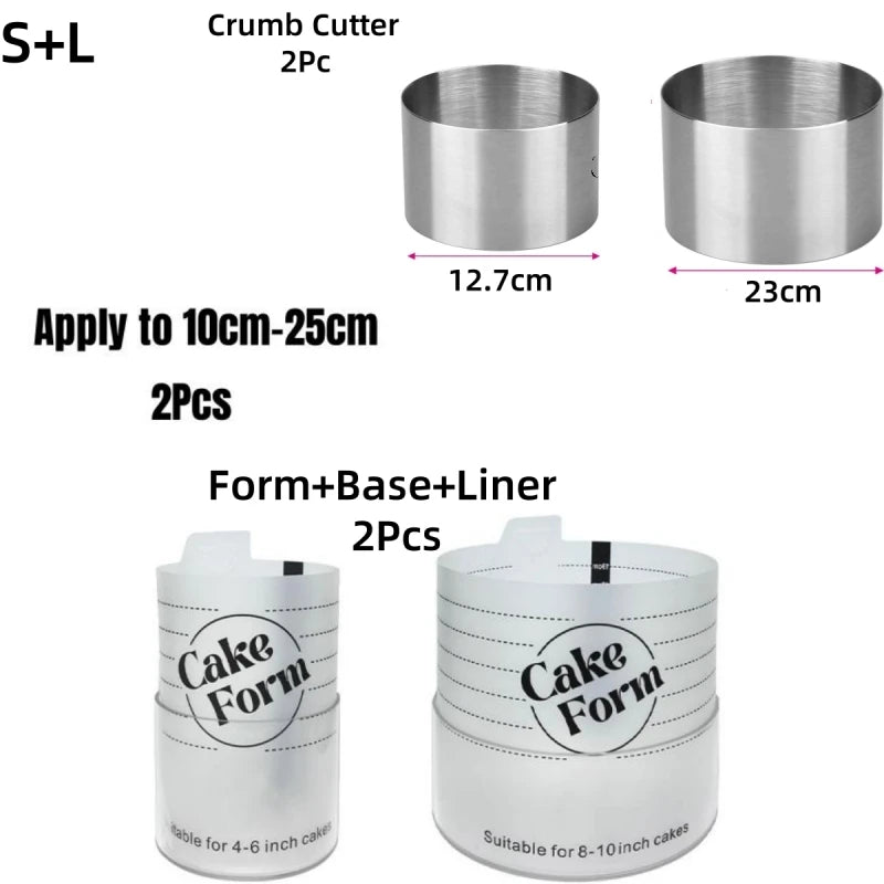 Adjustable Round Cake Ring Mold Retractable Fondant Mousse Cake Ring Acrylic Circle Baking Ring Cake Tools Round Cake Form Kit