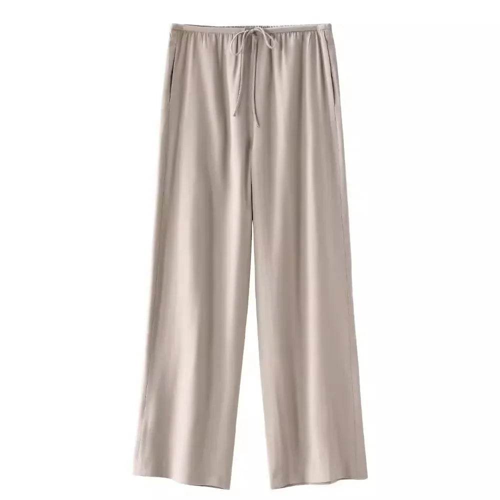 Pajama Style Pants Sets Women 2 Pieces Fashion Oversized Shirts Tops Trousers Women's Suit Two Piece Set Women Outfit - AIAZ