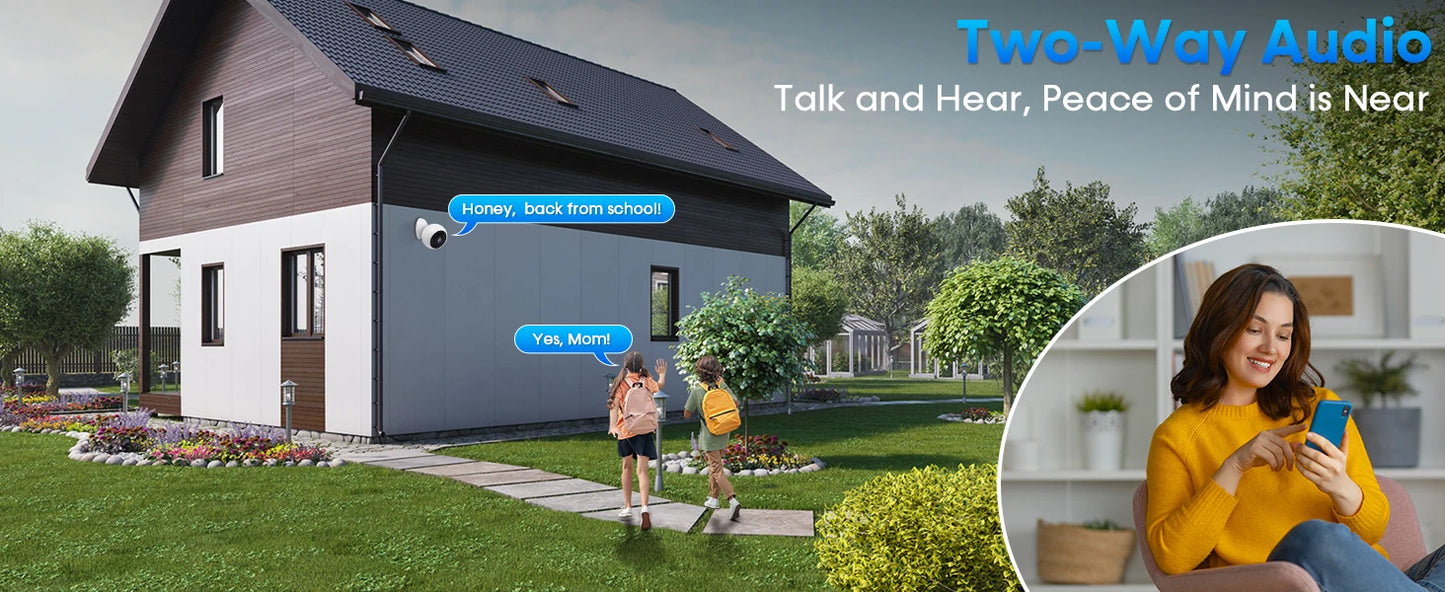 2K 5MP Wifi Home Security Camera Wireless Outdoor Magnetic Battery Powered Camera Surveillance AI Motion Detection Indoor HD Cam