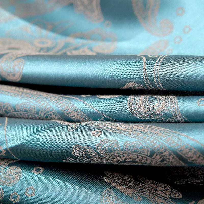 Sliver Gold Luxury Silk Satin Jacquard duvet cover bedding set queen king size Embroidery bed set bed sheet/Fitted sheet set