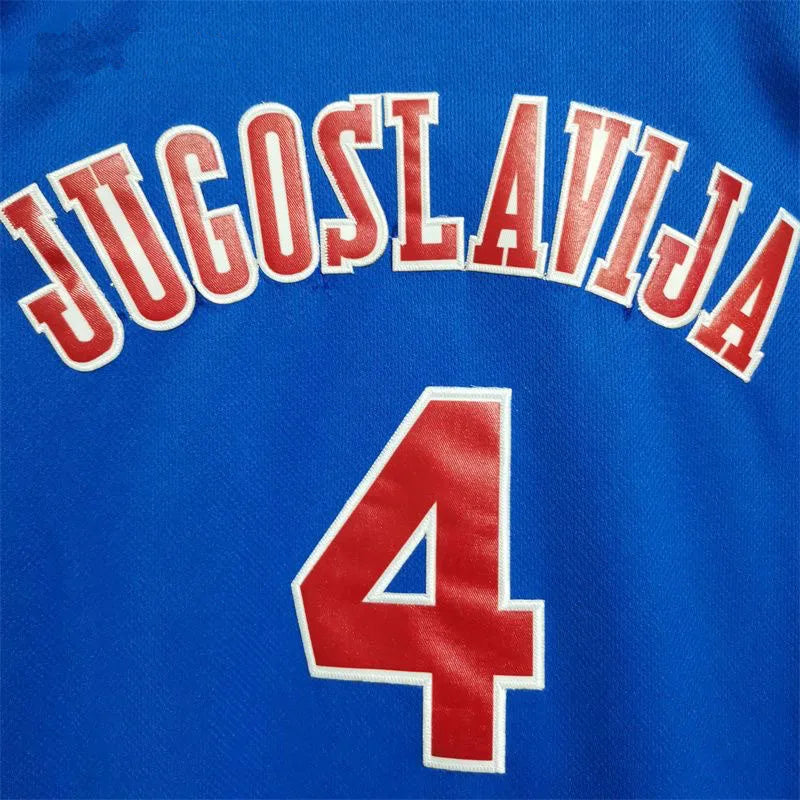 JUGOSLAVIJA 4 Drazen Petrovic High quality sewing embroidery Outdoor sports jersey Blue Croatia 2023 new