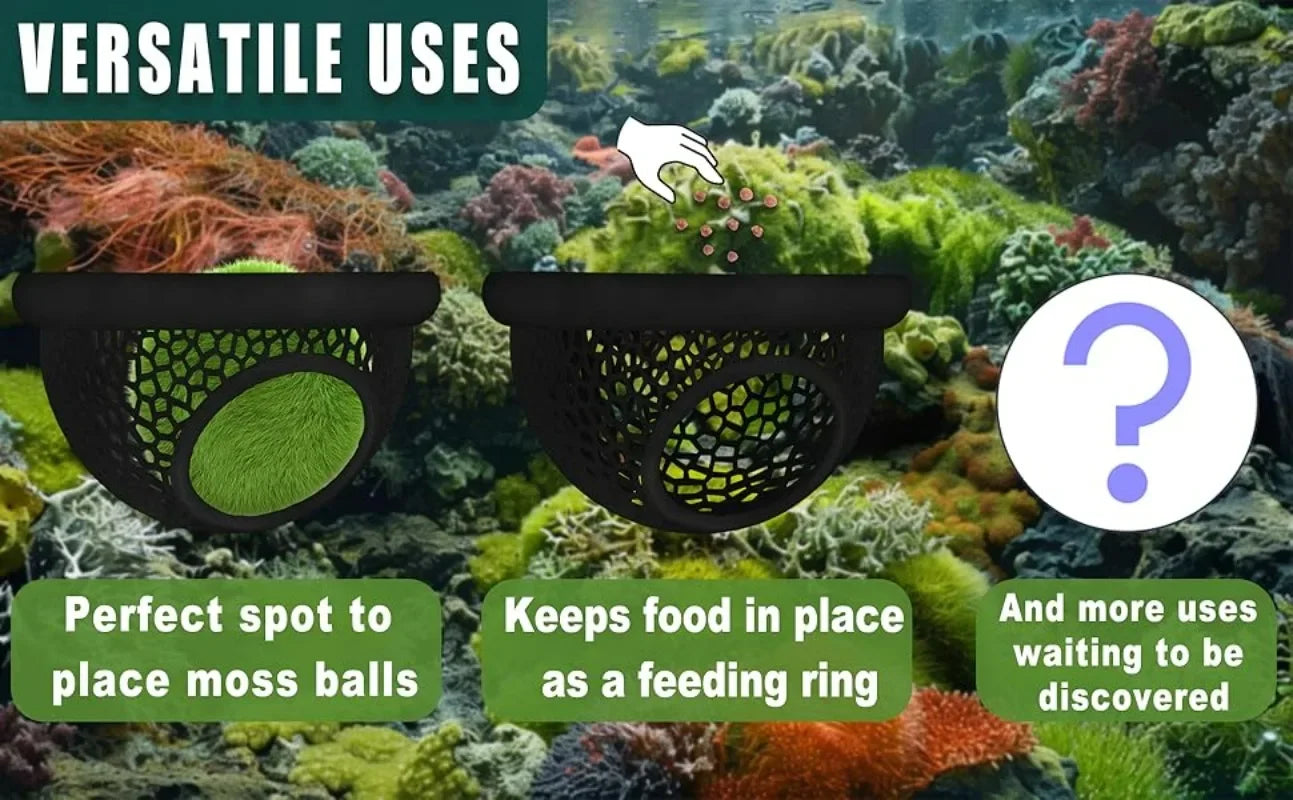 Aquarium Floating Cave Fish Shrimp Hideout Shelter 3-in-1 Hammock Feeding Ring & Resting Spot for Betta Small Aquatic Pets