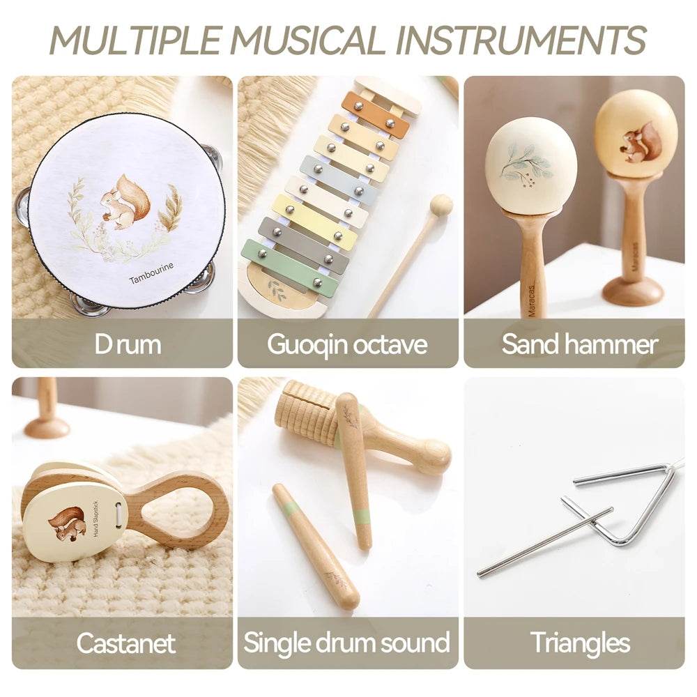 Musical Instruments Montessori Music Baby 0 12 Months Toys Drum Xylophone Kids Early Educational Wooden Instruments Baby Toys - AIAZ