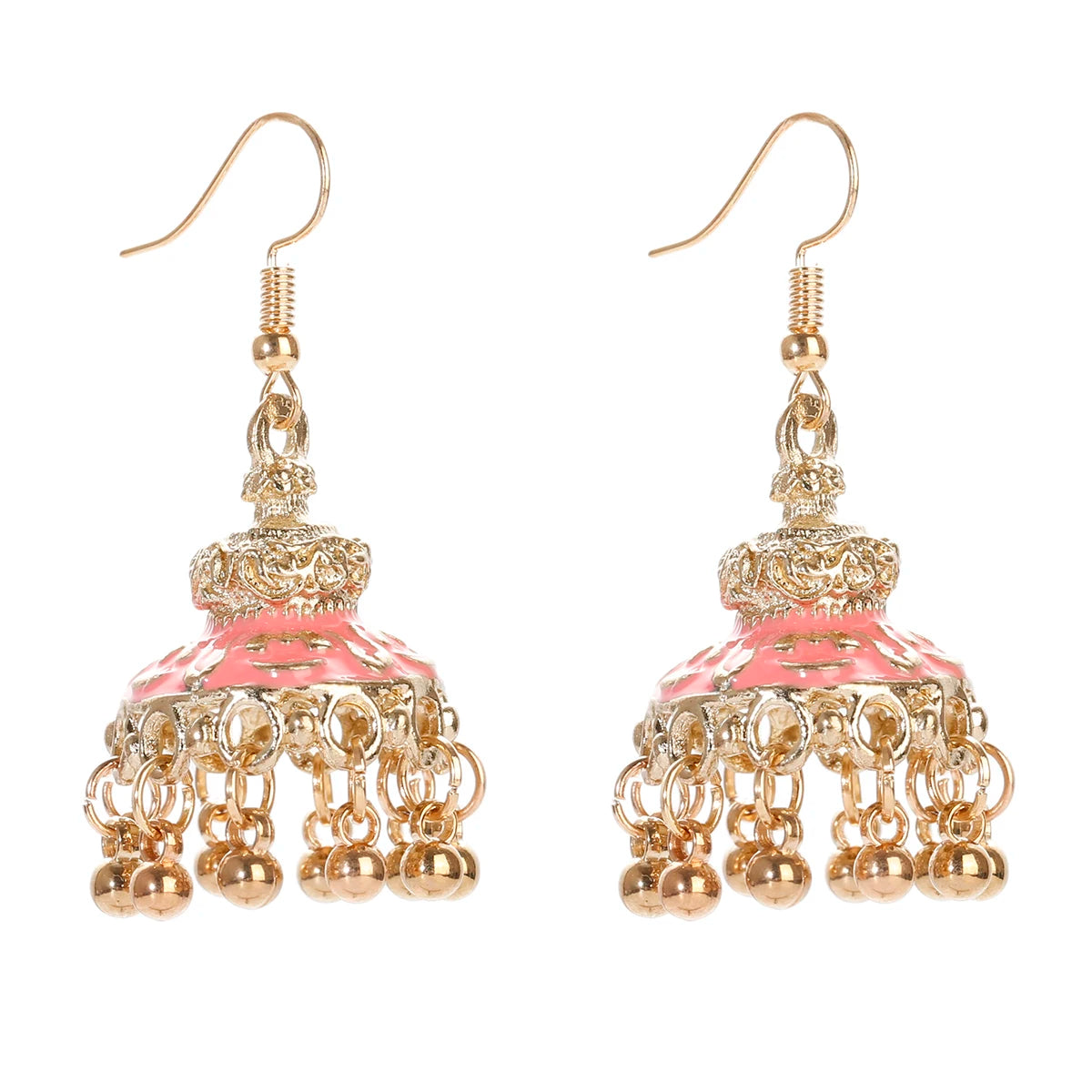 Boho Afghan Ethnic Drop Earrings For Women Pendient Gold Color Gyspy Silver Color Bell Ladies Indian Earring Jewelry