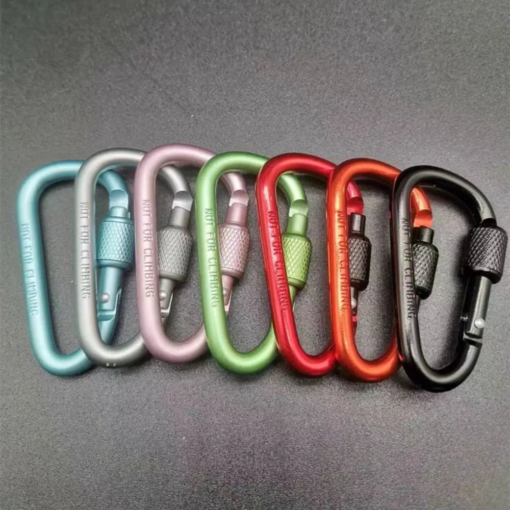 New Multicolor Aluminium Safety Climbing Button Alloy Carabiner Camping Hiking Hook Buckle Keychain