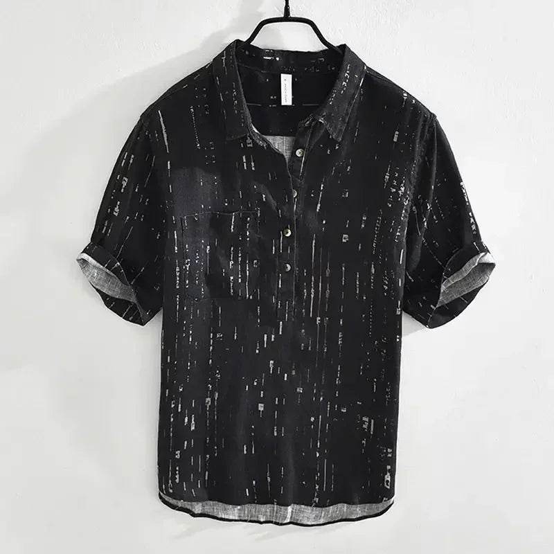 Summer Men Clothing 2025 New Fashion Casual Versatile Shirt Short-sleeved Top Loose Printed Thin - AIAZ