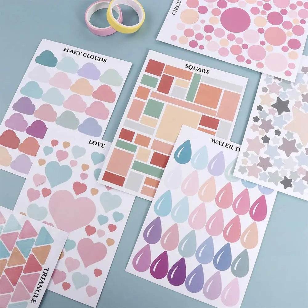 School Supplies Planner Album Self-adhesive Decorative Decals Label Stickers Stationery Stickers Diary Scrapbooking Stickers - AIAZ