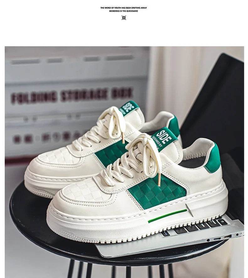 Men's Casual Shoes 2025 New Fashion Platform Shoes Outdoor Casual Sneakers Men Street Skate Shoe Lace-up Shoes Zapatillas Hombre - AIAZ