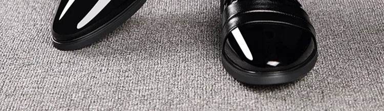 Business Men's Formal Shoes Official Leather Casual Social Shoe Male Black High Quality Fashion Gentleman 2024 Style Legitimate - AIAZ