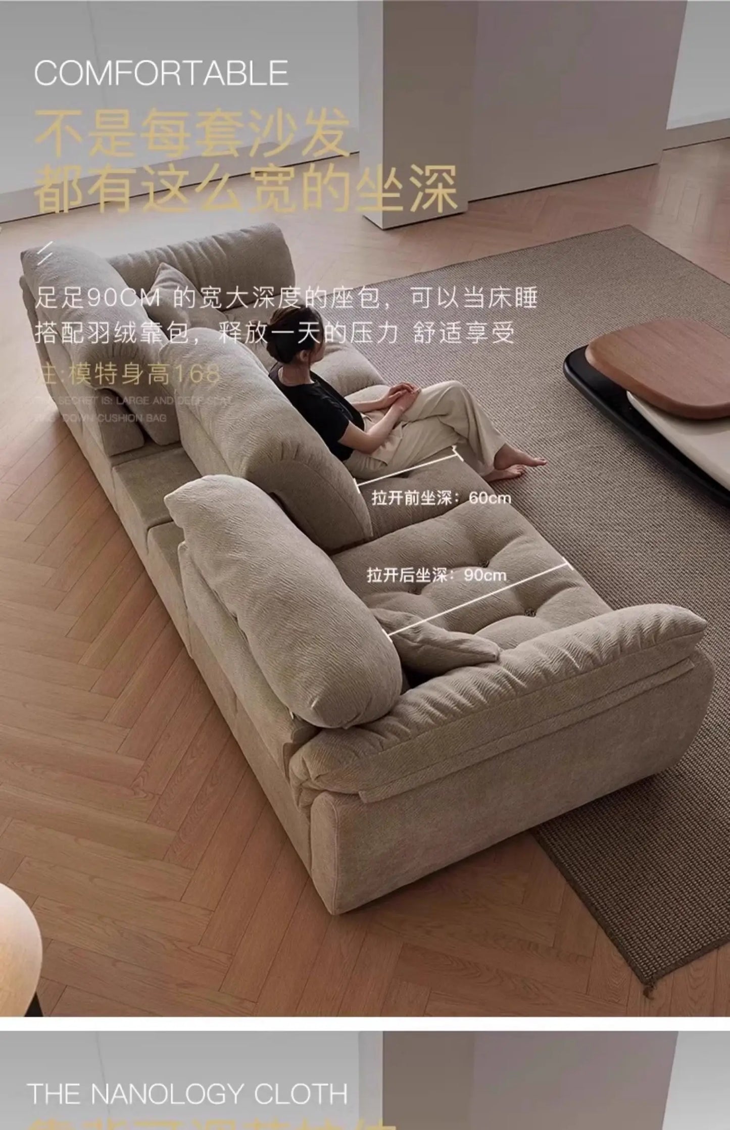 Designer Style Minimalistic Sofa Waterproof Elegant Wooden Chaise Lounge Sofas Living Room Couch Muebles Entrance Hall Furniture