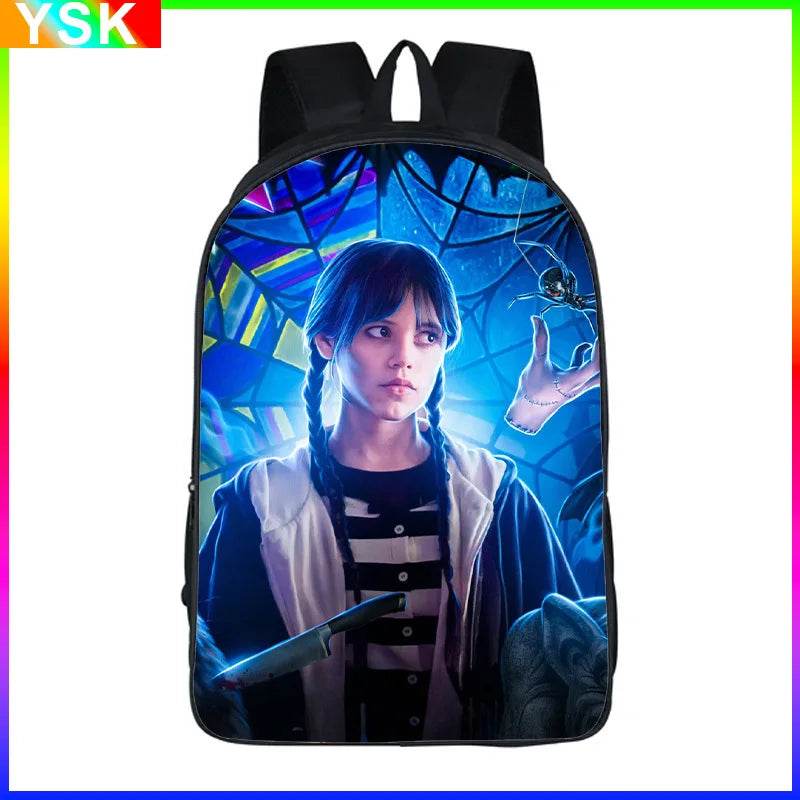 Wednesday Addams Backpack Wednesday School Bag with The Same Style Primary School School Bag Children's Backpack Meal Kit - AIAZ