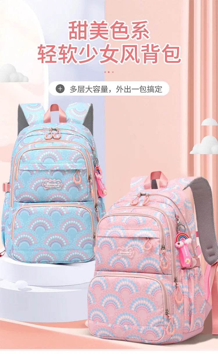 School Bags Girls Casual Travel Backpack Children Middle School Students Backpacks Business Oxford Waterproof Rucksack No Wheel - AIAZ