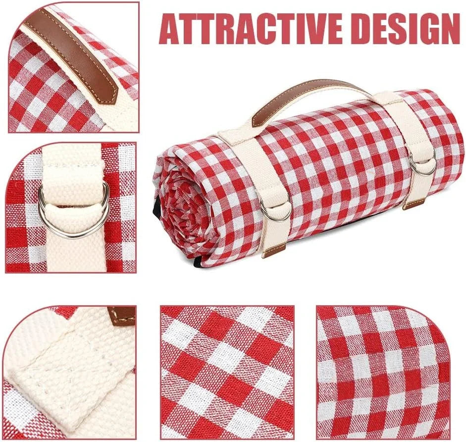 Waterproof Picnic Blanket with Carry Strap for Beach Mat or Family Outdoor Camping Party Large Picnic Outdoor Blanket