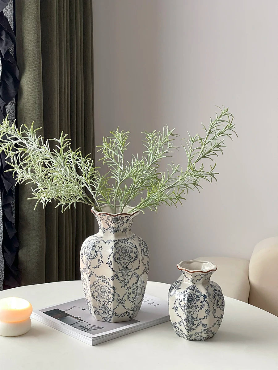 Cerc Flower Vase Decoration Jingdezhen Blue And White Porcelain Living Room Floral Arrangement Desktop Flower Ho...