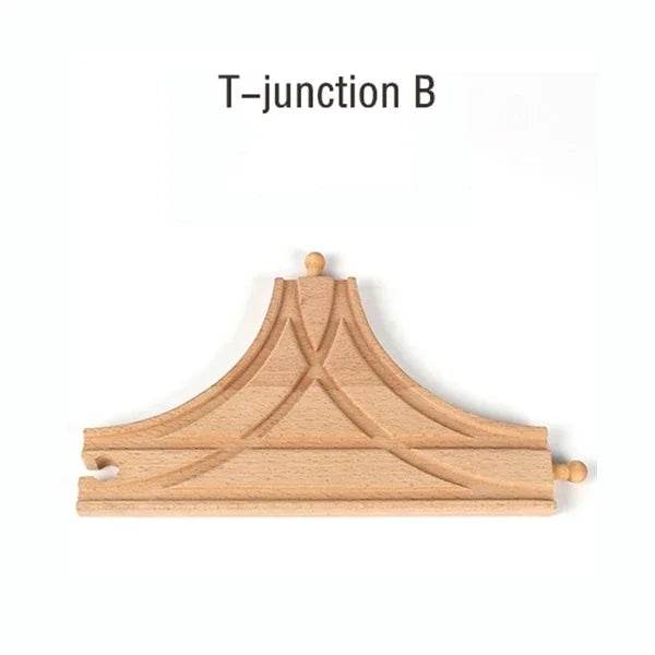 DIY Children Wooden Train Rail Track Accessories Toy Cross Track Railway Toys Compatible All Track for Kids Boys & Girls Gifts - AIAZ