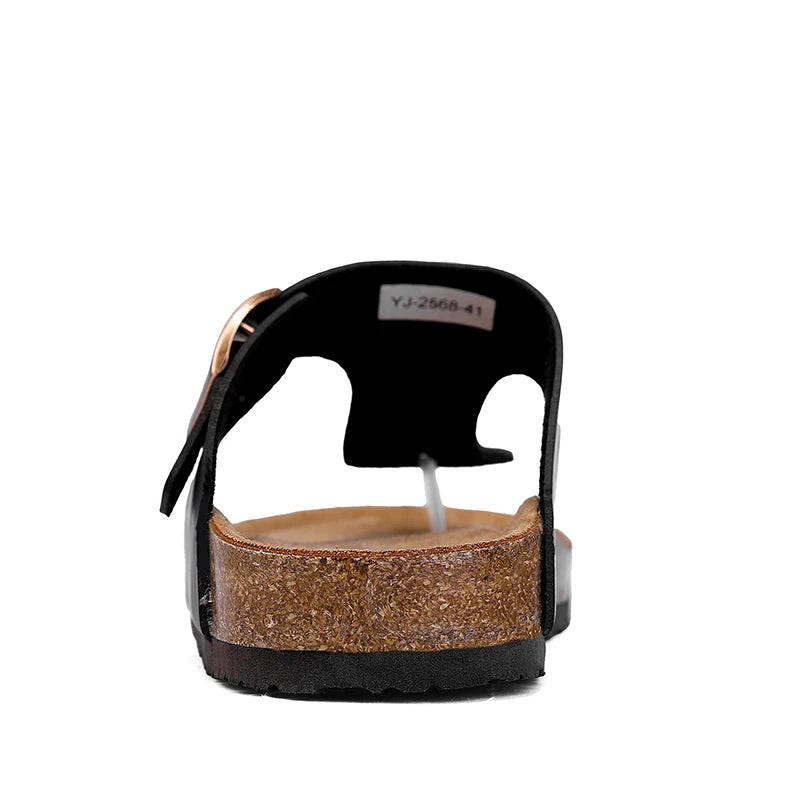 Men's Flip Flops Microfiber Leather Cork Slippers Clogs Outdoor Beach Casual Shoes Chanclas Hombre Durable Non-Slip Luxury Shoes